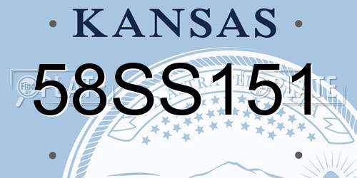 58SS151 Kansas License Plate