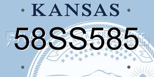 58SS585 Kansas License Plate