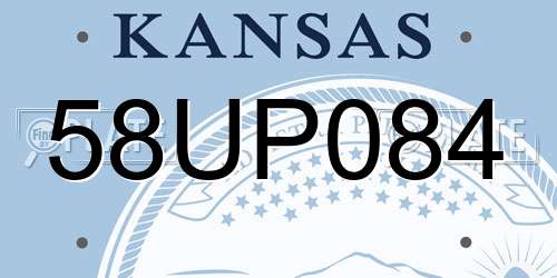 58UP084 Kansas License Plate
