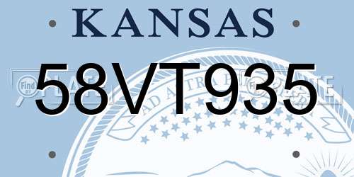 58VT935 Kansas License Plate