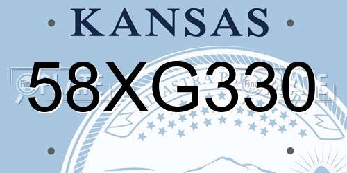58XG330 Kansas License Plate