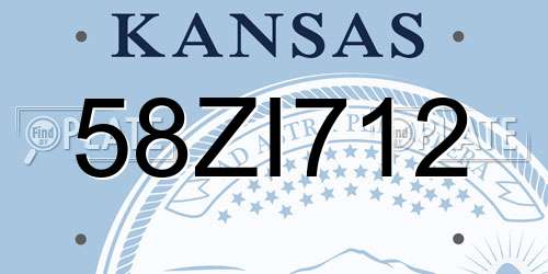 58ZI712 Kansas License Plate