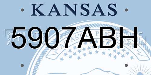 5907ABH Kansas License Plate