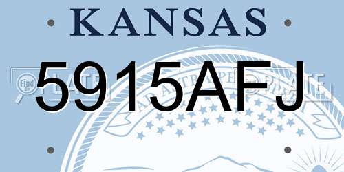 5915AFJ Kansas License Plate