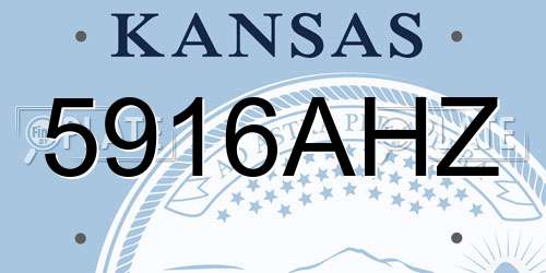 5916AHZ Kansas License Plate