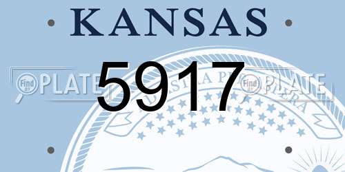 5917 Kansas License Plate
