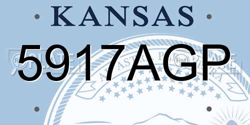 5917AGP Kansas License Plate