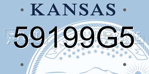 59199G5 Kansas License Plate