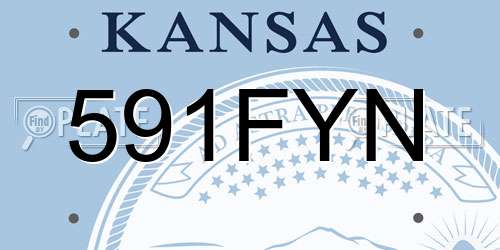 591FYN Kansas License Plate