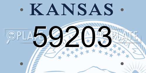 59203 Kansas License Plate
