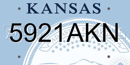 5921AKN Kansas License Plate