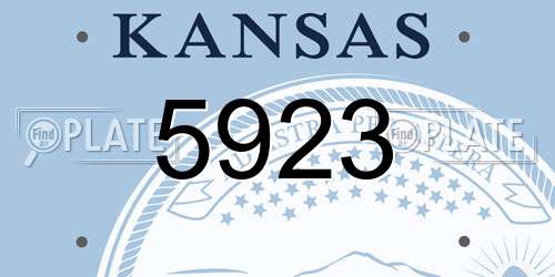 5923 Kansas License Plate