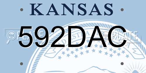 592DAC Kansas License Plate