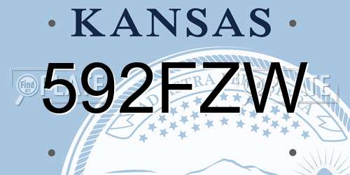 592FZW Kansas License Plate