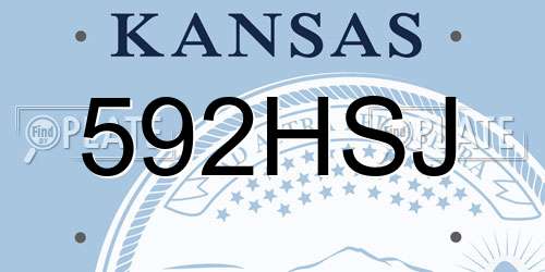 592HSJ Kansas License Plate