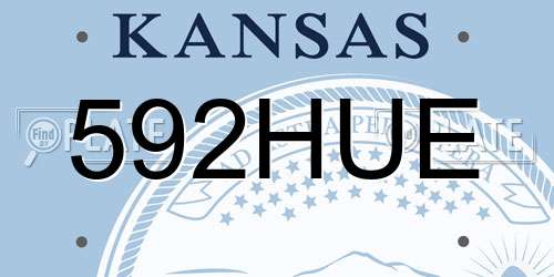 592HUE Kansas License Plate