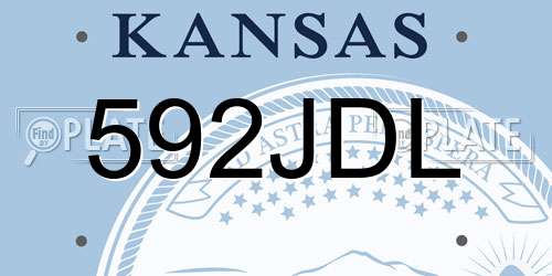 592JDL Kansas License Plate