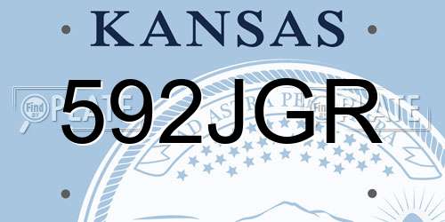 592JGR Kansas License Plate