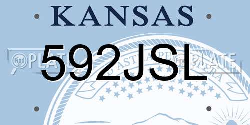 592JSL Kansas License Plate