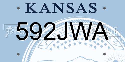592JWA Kansas License Plate