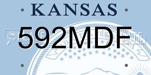592MDF Kansas License Plate