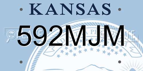 592MJM Kansas License Plate