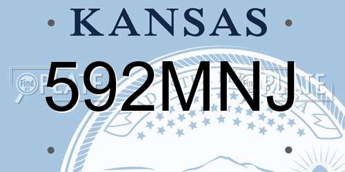 592MNJ Kansas License Plate