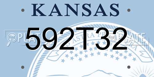 592T32 Kansas License Plate