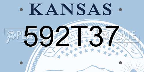 592T37 Kansas License Plate