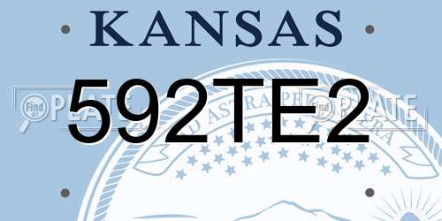 592TE2 Kansas License Plate