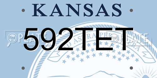 592TET Kansas License Plate