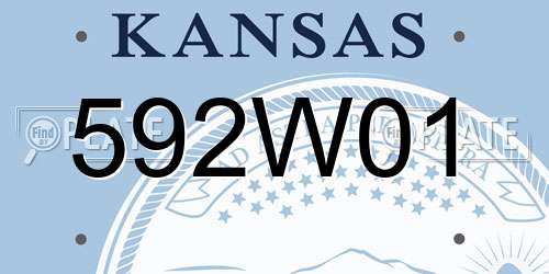 592W01 Kansas License Plate