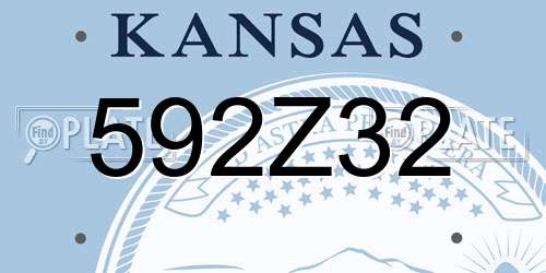 592Z32 Kansas License Plate
