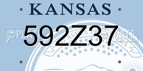 592Z37 Kansas License Plate