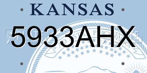5933AHX Kansas License Plate