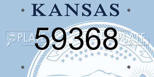 59368 Kansas License Plate