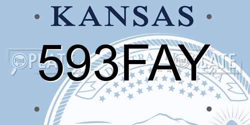 593FAY Kansas License Plate