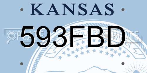 593FBD Kansas License Plate