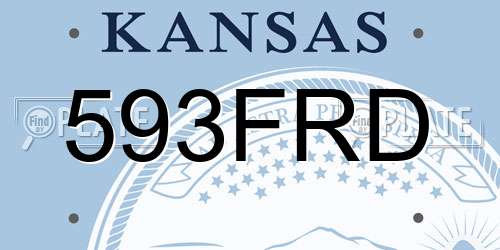 593FRD Kansas License Plate