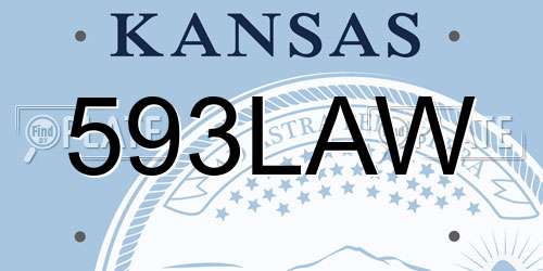 593LAW Kansas License Plate