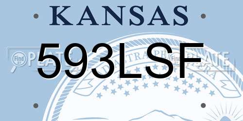 593LSF Kansas License Plate