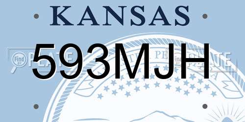 593MJH Kansas License Plate