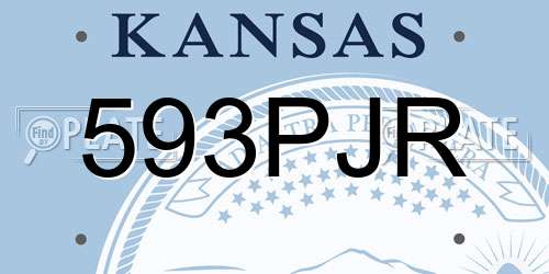 593PJR Kansas License Plate