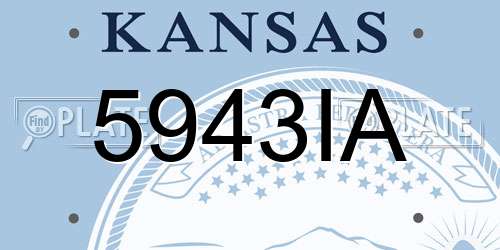 5943IA Kansas License Plate