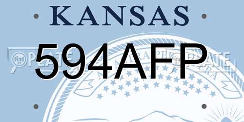 594AFP Kansas License Plate