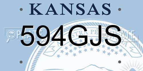 594GJS Kansas License Plate