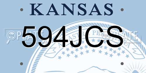 594JCS Kansas License Plate