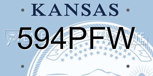 594PFW Kansas License Plate