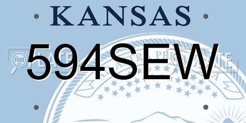 594SEW Kansas License Plate