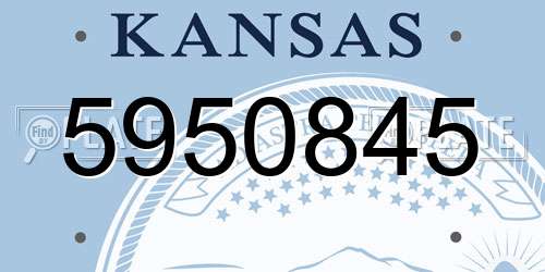 5950845 Kansas License Plate